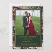 エメラルドグリーンのモダンな写真 ウェディング Save the Date セーブザデート (正面)