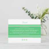 エメラルドグリーンのモダンな結婚式のディテール エンクロージャーカード (スタンド正面)
