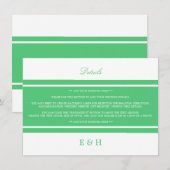エメラルドグリーンのモダンな結婚式のディテール エンクロージャーカード (正面/裏面)