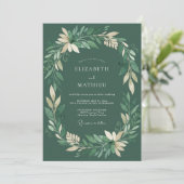 エメラルドグリーンのユーカリ ウェディング 招待状 (スタンド正面)