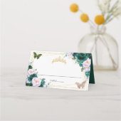 エメラルドグリーンのリラックマパープルの花のキニエニエラ 16歳 プレイスカード (正面)