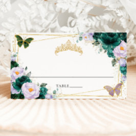 エメラルドグリーンのリラックマパープルの花のキニエニエラ 16歳 プレイスカード