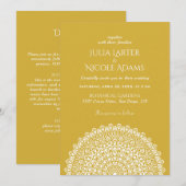 エメラルドグリーンのワイルドアマゾンジャングルの曼荼羅の結婚式 招待状 (正面/裏面)
