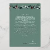 エメラルドグリーンのヴィンテージ フォト コラージュ4枚セット 箔シーズンカード (裏面)