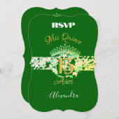 エメラルドグリーンのヴィンテージ ボホ キンセアニエラ スペイン語 (正面/裏面)