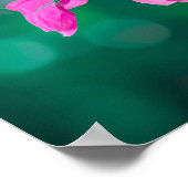 🌸 エメラルドグリーンの中にささやくピンク 🌿 ポスター (角)