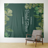 エメラルドグリーンの優雅なルースドスタイルの緑豊かな葉が茂っている タペストリー (インサイチュ(横))