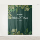 エメラルドグリーンの優雅なルースドスタイルの緑豊かな葉が茂っている タペストリー (正面)