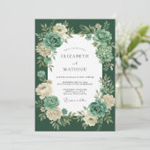 エメラルドグリーンの多肉植物 ユーカリ ウェディング 招待状 (スタンド正面)
