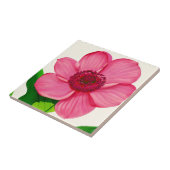 エメラルドグリーンの大きなピンクのアネモ葉ン タイル (側面)