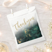 エメラルドグリーンの大理石の感謝の気持ちを表す袋 フェイバーバッグ (クリップ留めされた状態)