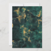 エメラルドグリーンの大理石の記入式招待状 招待状 (裏面)