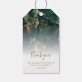エメラルドグリーンの大理石サンクスギフトタグ ギフトタグ (正面)
