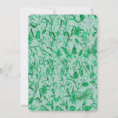 エメラルドグリーンの彫刻テクスチャ背景 招待状 (裏面)