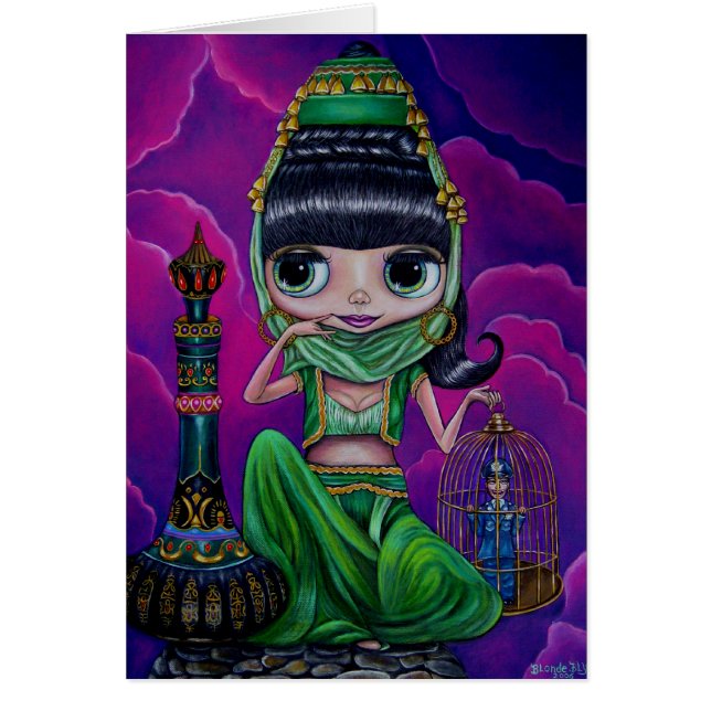 エメラルドグリーンの悪い魔神の女の子 (正面)