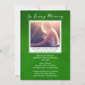 エメラルドグリーンの愛する記憶の写真記念 招待状 (正面)
