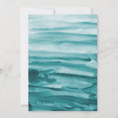 エメラルドグリーンの抽象的な水彩画のエレガントなウェディング 招待状 (裏面)