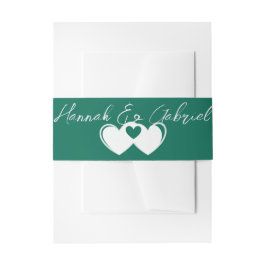 エメラルドグリーンの招待状ベルトバンド 招待状ベリーバンド