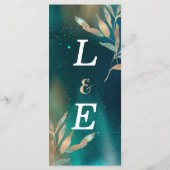 エメラルドグリーンの星雲銀河夜空 ゴールデン箔 メニュー (裏面)