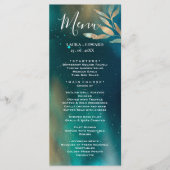 エメラルドグリーンの星雲銀河夜空 ゴールデン箔 メニュー (正面)