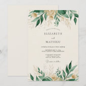 エメラルドグリーンの森の結婚式 招待状 (正面/裏面)