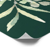 エメラルドグリーンの植物写真による生命のお祝い看板 ポスター (角)