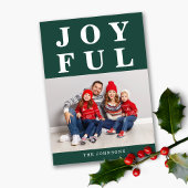 エメラルドグリーンの楽しいモダンな写真クリスマス シーズンカード