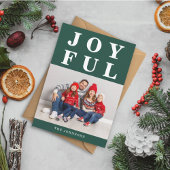 エメラルドグリーンの楽しいモダンな写真クリスマス シーズンカード