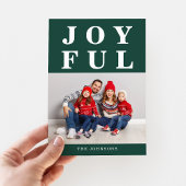 エメラルドグリーンの楽しいモダンな写真クリスマス シーズンカード