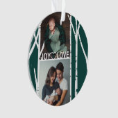 エメラルドグリーンの樺の木の愛及び喜びの倍数の写真 オーナメント (正面)