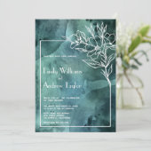 エメラルドグリーンの水の色のミニマル招待 招待状 (スタンド正面)