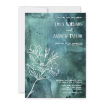 エメラルドグリーンの水の色のミニマル招待