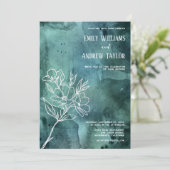 エメラルドグリーンの水の色のミニマル招待 招待状 (スタンド正面)