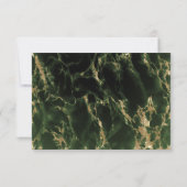 エメラルドグリーンの水彩ジオードBarefootBride™ 招待状 (裏面)