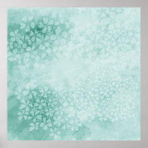 エメラルドグリーンの水彩プリムローズ | 1x1比