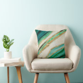 エメラルドグリーンの水彩及び金ゴールド クッション (椅子)