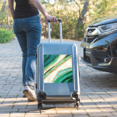 エメラルドグリーンの水彩及び金ゴールド シール (スーツケースインサイチュ)