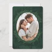 エメラルドグリーンの水彩植物写真 シーズンカード (正面)