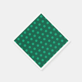 エメラルドグリーンの水玉模様 スタンダードカクテルナプキン (角)