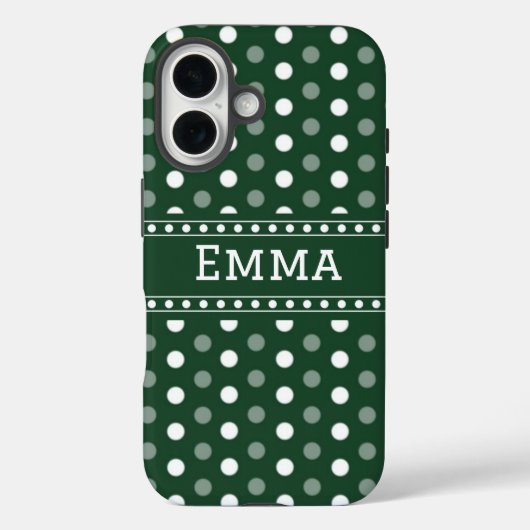 エメラルドグリーンの水玉模様 Case-Mate iPhoneケース (裏面)