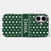 エメラルドグリーンの水玉模様 Case-Mate iPhoneケース (裏面 (横))