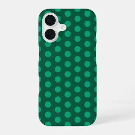 エメラルドグリーンの水玉模様 iPhone 16ケース