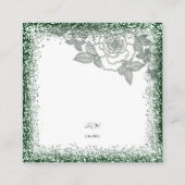 エメラルドグリーンの永遠の銀のエレガントなウェディング エンクロージャーカード (裏面)