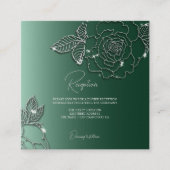 エメラルドグリーンの永遠の銀のエレガントなウェディング エンクロージャーカード (正面)
