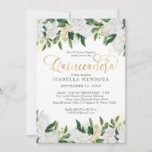エメラルドグリーンの白い芍薬のキンバト・ミサとレセプション 招待状 (正面)