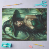 エメラルドグリーンの神秘的な沼の魔女エンチャント 薄葉紙 (クラフト)