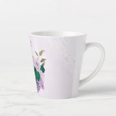 エメラルドグリーンの紫の花 カフェラテマグ (右)