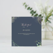 エメラルドグリーンの結婚式の御礼カード   サンキューカード (スタンド正面)