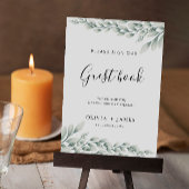 エメラルドグリーンの結婚式ゲストブックサイン テンプレート