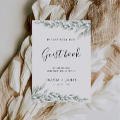 エメラルドグリーンの結婚式ゲストブックサイン テンプレート